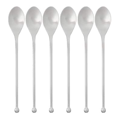 Knork Original Long Handle Iced Tea Spoon, 6 Piece Set, Matte Finish