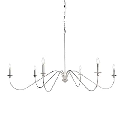 Elegant Lighting LD5056D60 Rohan 6 Light 60" Wide Taper Candle Style