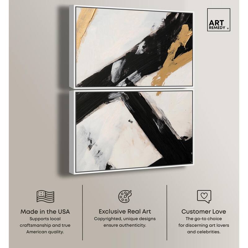 Weight of Black I Canvas Set of 2 by Art Remedy