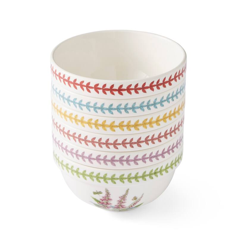 Portmeirion Botanic Garden Set of 6 Meadow Stacking Bowls - 5.5 in