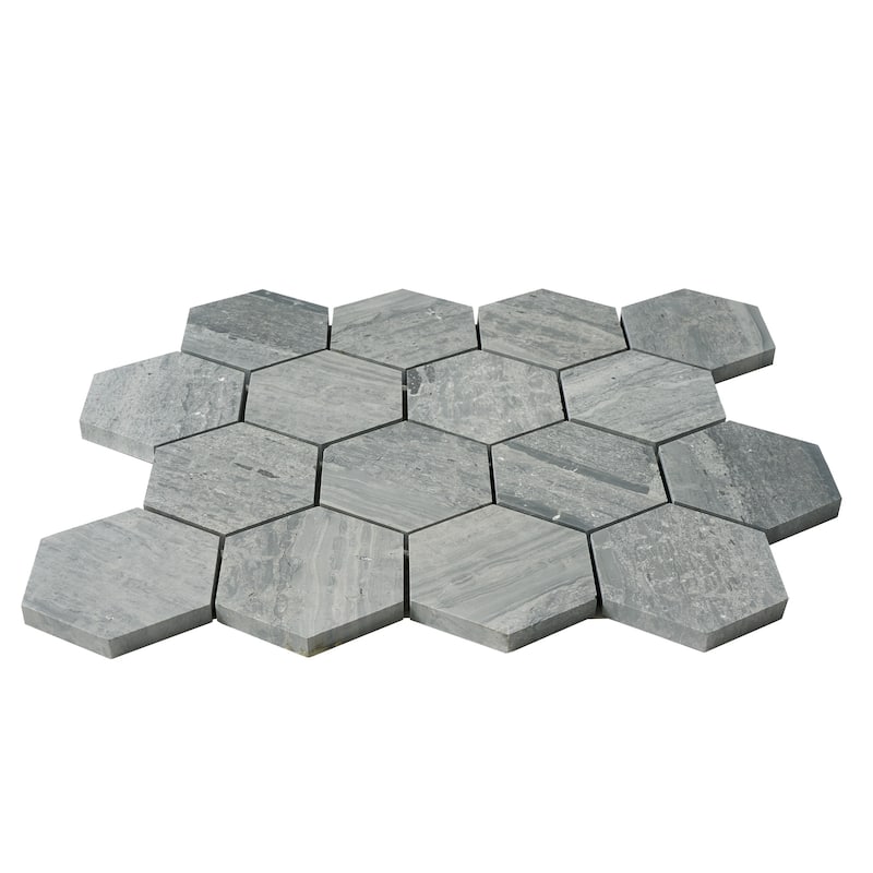 Marinewood Marble 3" x 3" Honeycomb Honed Mosaic Tile