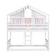 preview thumbnail 12 of 43, Twin over Twin Size Wood House Bunk Bed with Roof