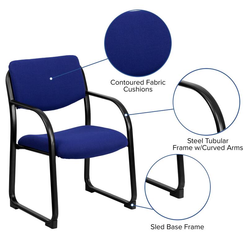 Fabric Executive Side Reception Chair with Sled Base