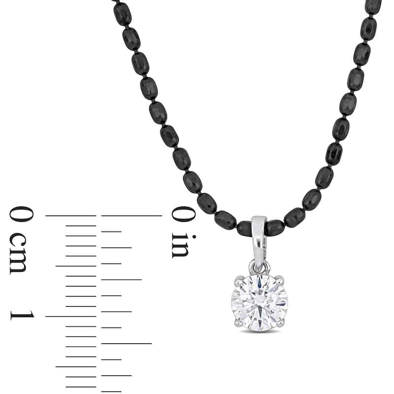Miadora 1ct DEW Created Moissanite Solitaire Necklace Sterling Silver