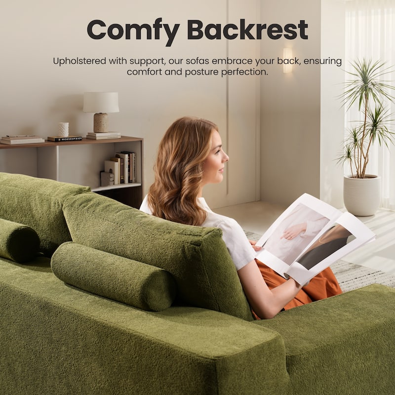 ​​OVIOS Lazy Chaise Lounge Sofa with Ottoman​