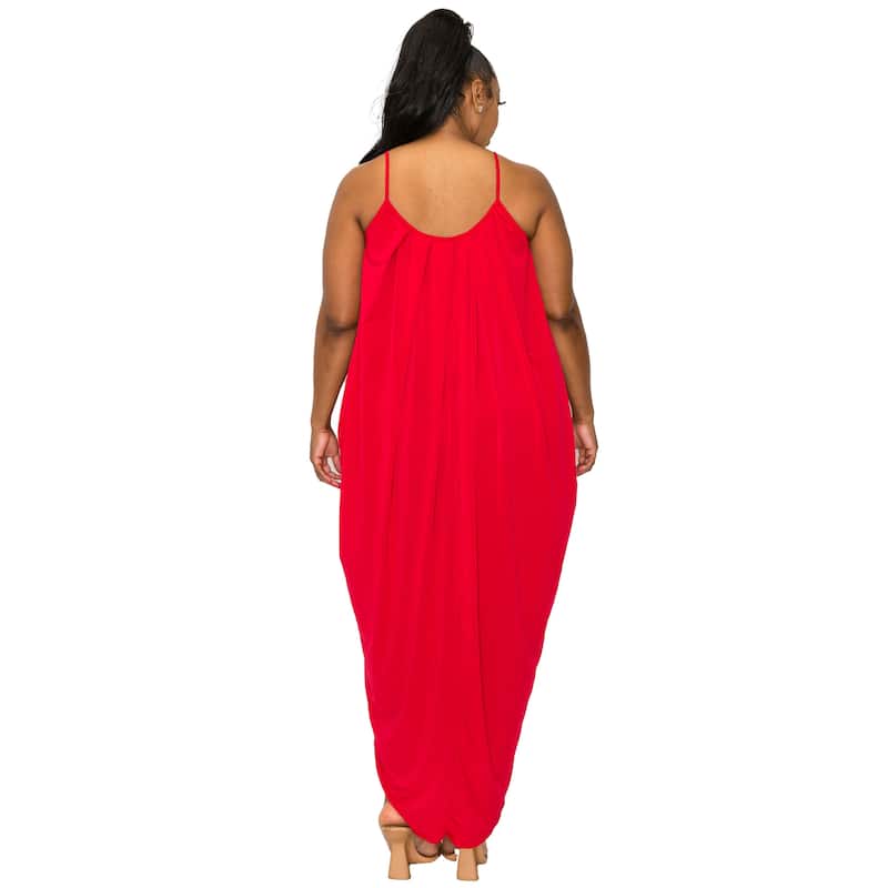 L I V D Women's Plus Size Adora Ruched Spaghetti Strap Dress