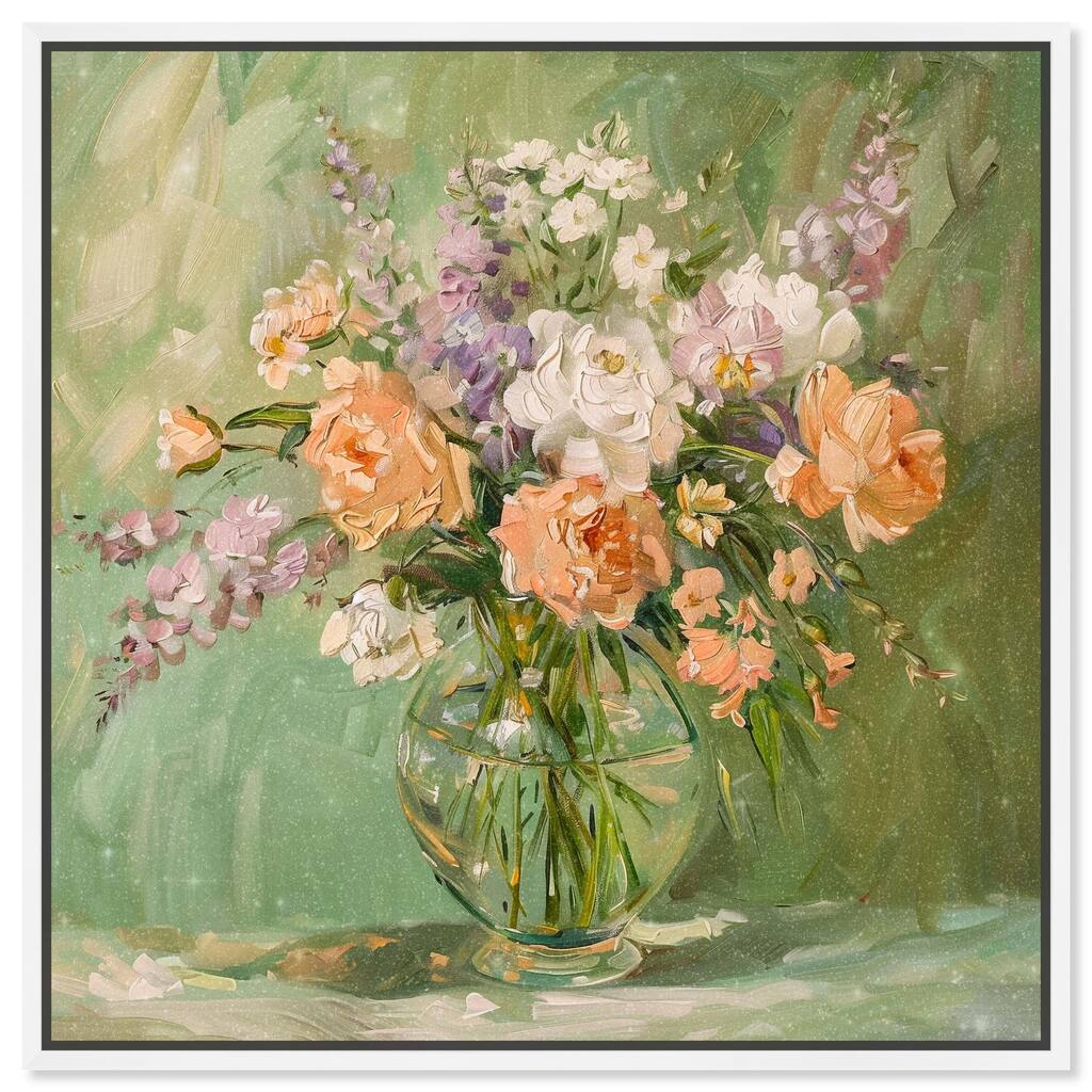 Vase and Greenery Canvas by Art Remedy
