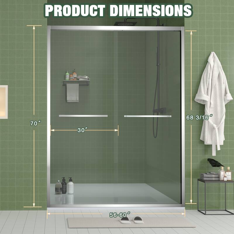 Aluminum Frame Double Sliding Shower Door