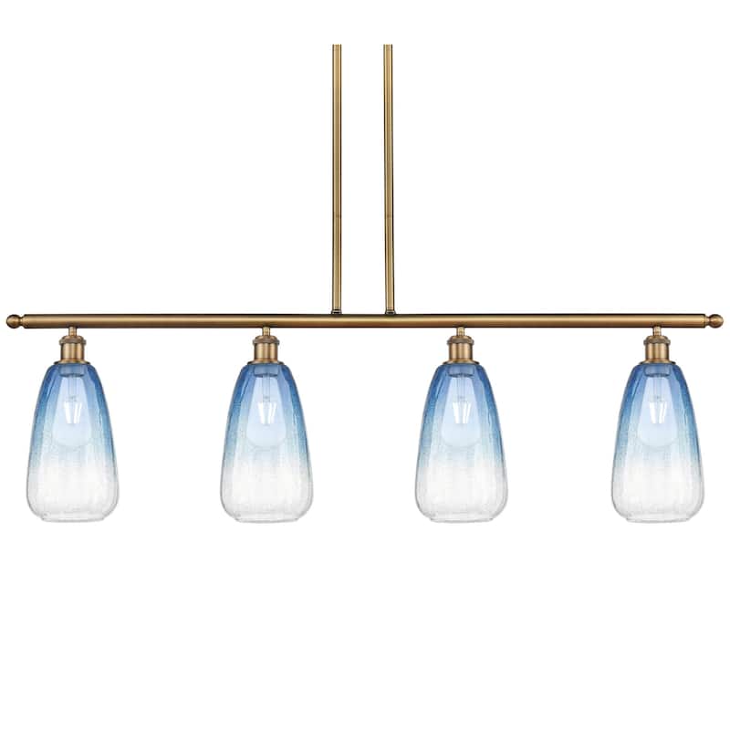 Innovations Lighting 516-4I-14-48 Brookhaven Almond Linear Brookhaven - Brushed Brass / Sapphire Blue