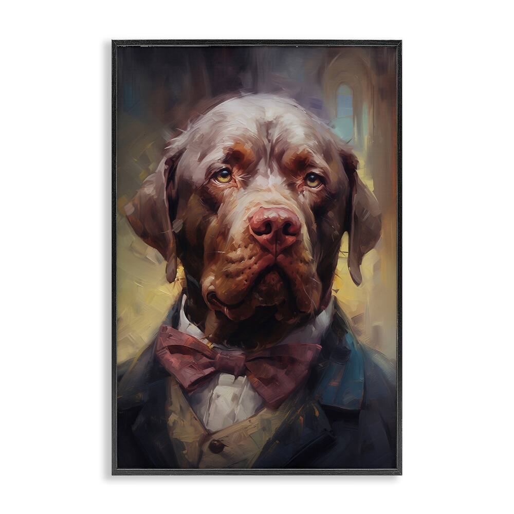Stupell Dog in Timeless Suit Fashion Framed Giclee Art Design By Wumples