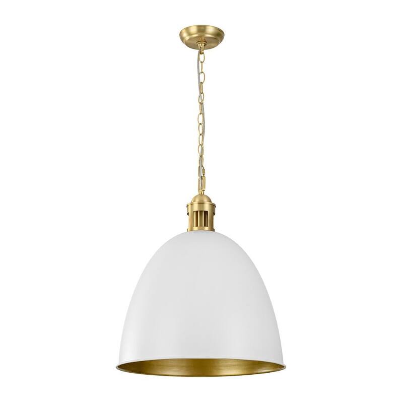 Mid-Century Modern 1-Light Bell Dome Large Pendant Light 17.7in
