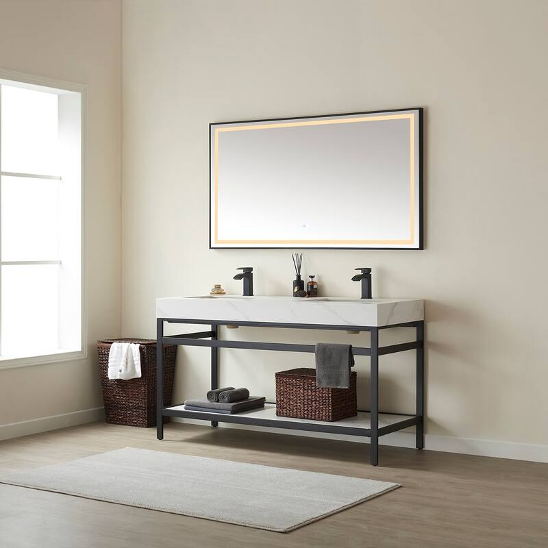Miseno MV702560M Funes 60" Free Standing Double Basin Vanity Set with
