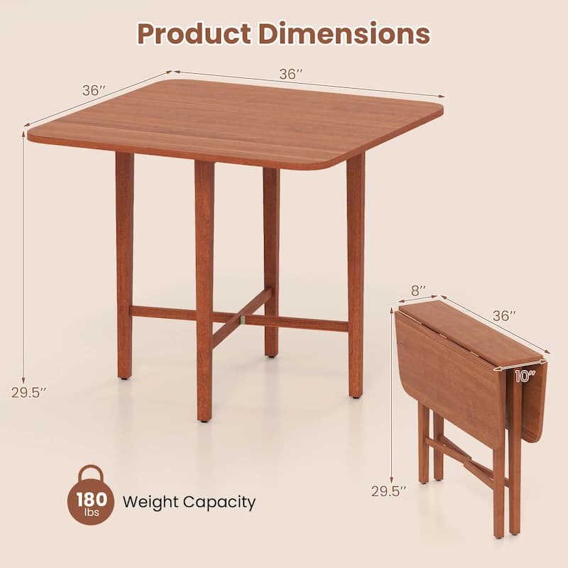 Costway Foldable Dining Table for 2-4 People Extendable Table with - See Details