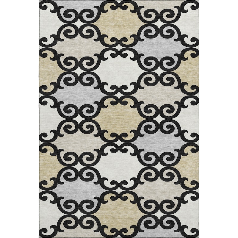 Premium Washable Super Soft Ornate Scroll Mayfield Rug
