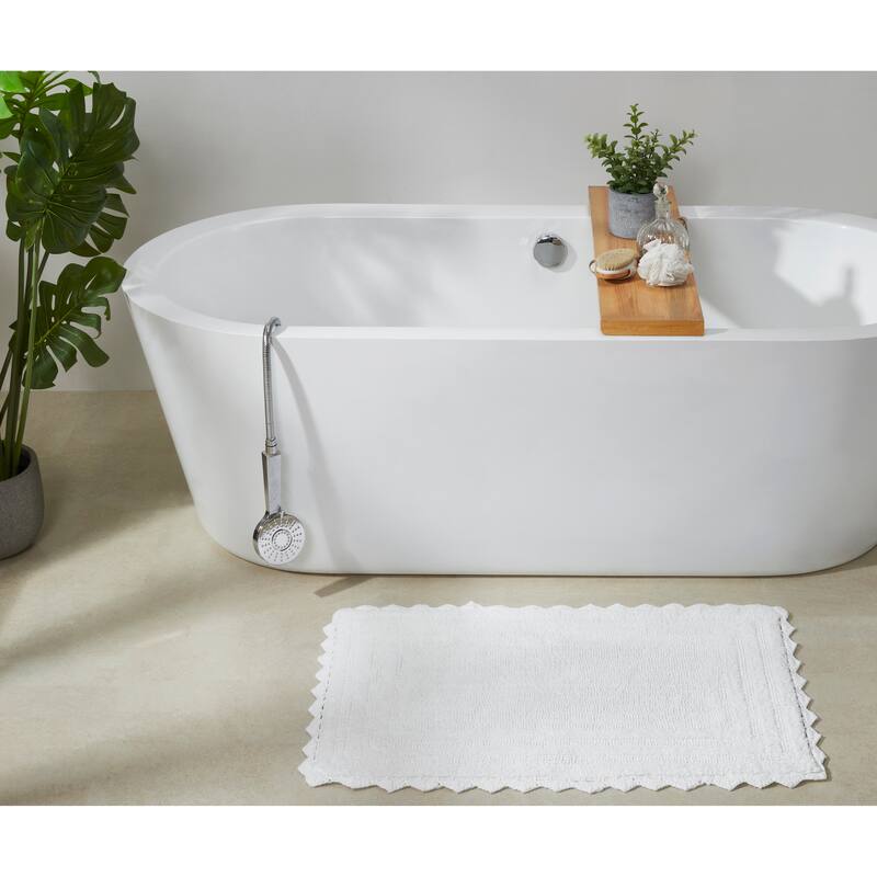 Better Trends Bath Rugs Set 100% Cotton Soft & Water Absorbent Tufted Bathroom Rug for Shower, Sink Bath Mats Lilly Crochet
