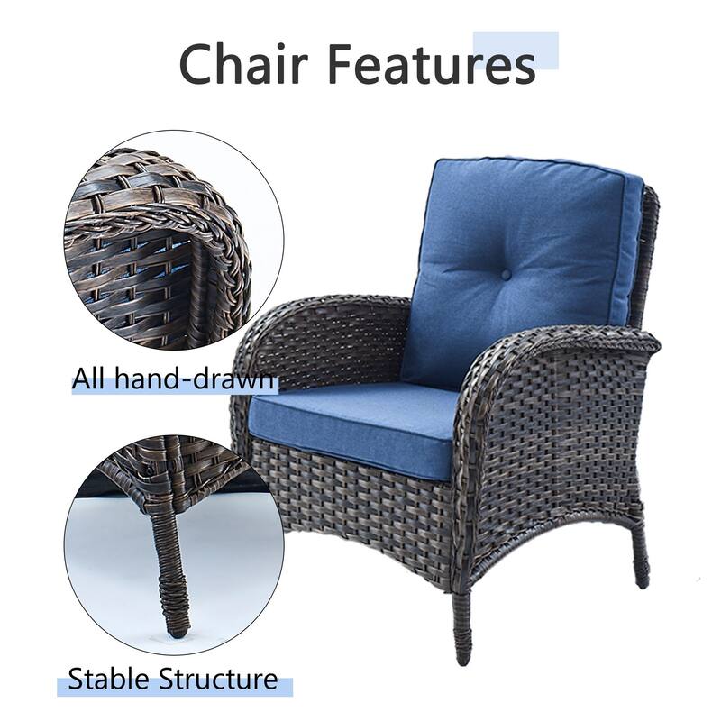 Gymojoy Outdoor Fire Pit Conversation Set, Loveseat Glider Sofa & Chairs - Patio Furniture Set