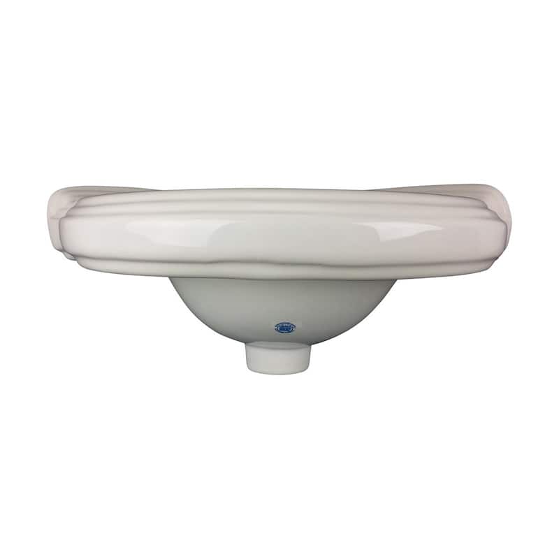 Portsmouth White Ceramic Corner Wall Mount Bathroom Sink with Overflow, Bracket and Backsplash