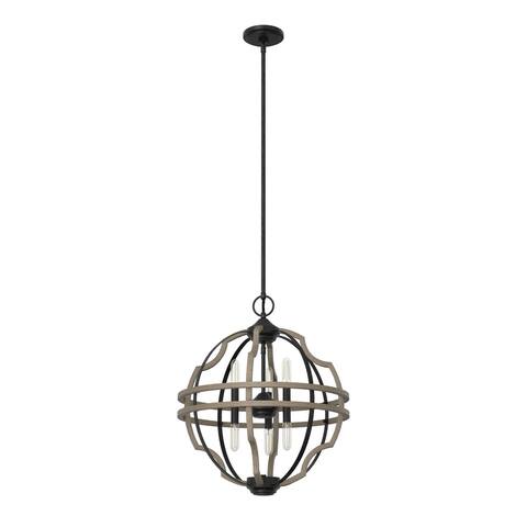 Hunter 19.25" Stone Creek 6 Light Pendant, Modern Farmhouse, Rustic