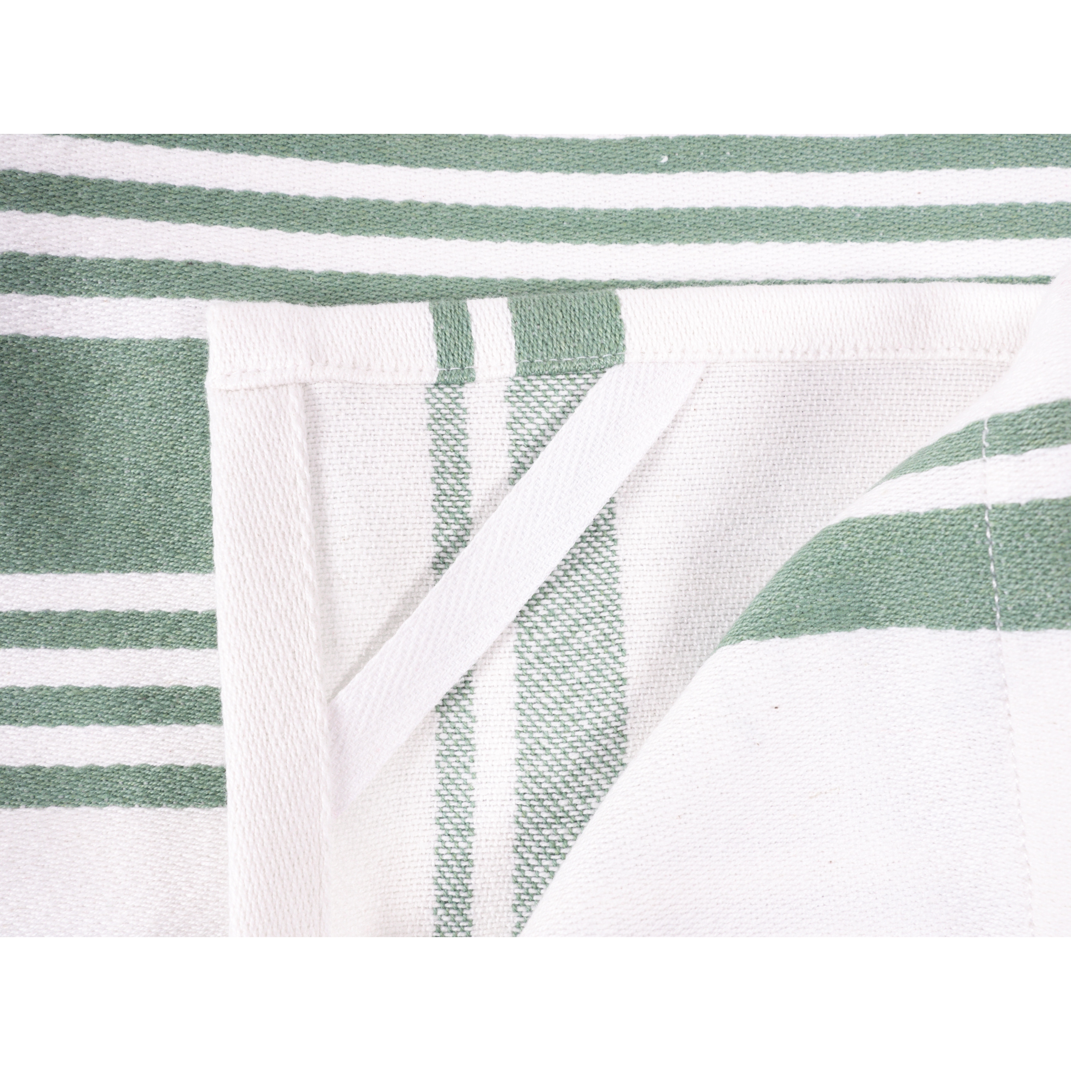 Buy Busatti Kitchen Towel Thick Stripe Design - Green & White at