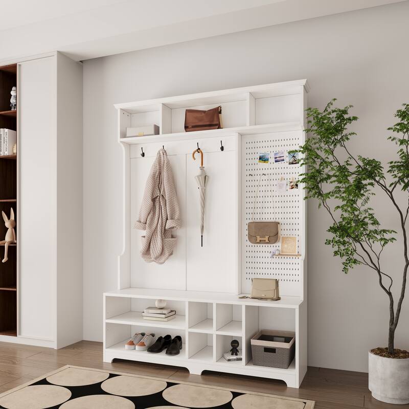 Hall Tree with Shoe Bench