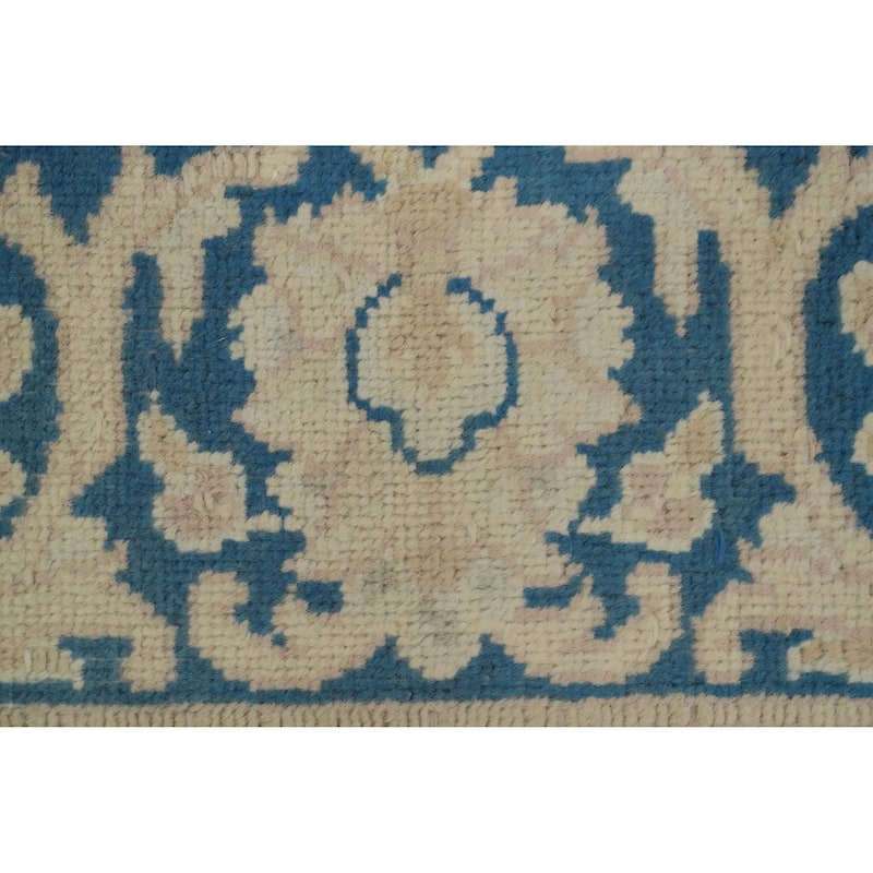 Hand Knotted Oriental 100% Wool Carpet Traditional Floral Beige & Ivories Kerman Area Rug - 10' 2'' X 6' 10''