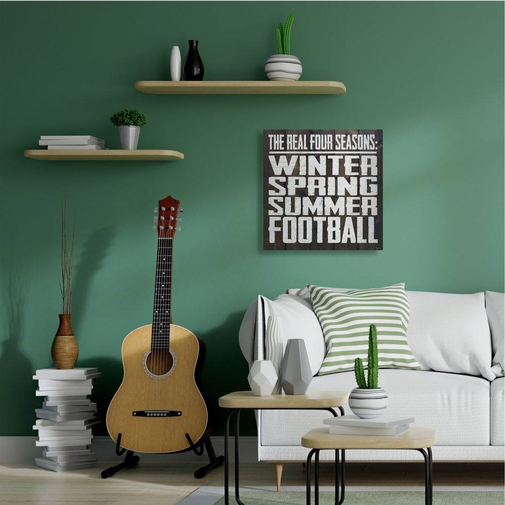 Stupell The Real Seasons with Football Quote Masculine Sports Words