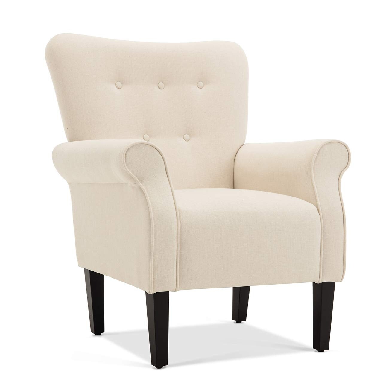 Cushioned chair sales with arms
