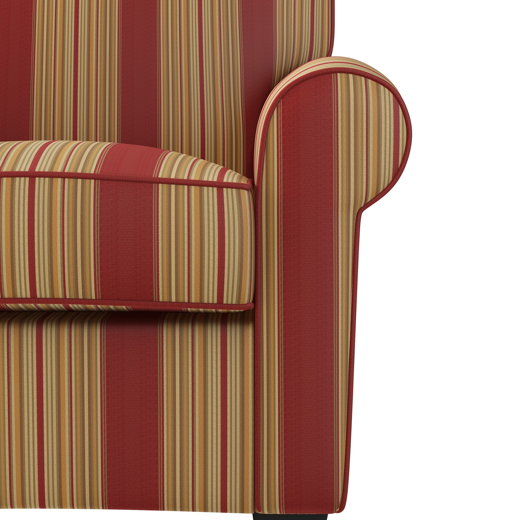 handy living mira red stripe arm chair and ottoman