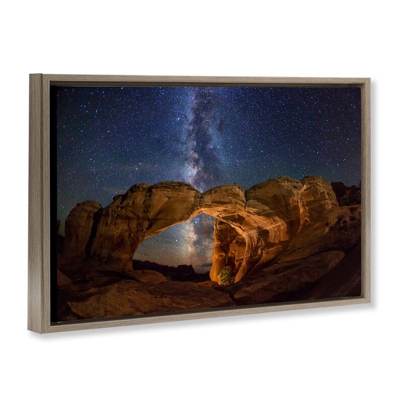 Stupell Starry Sky Through Desert Arch Framed Floater Canvas Wall Art Design By Royce Bair