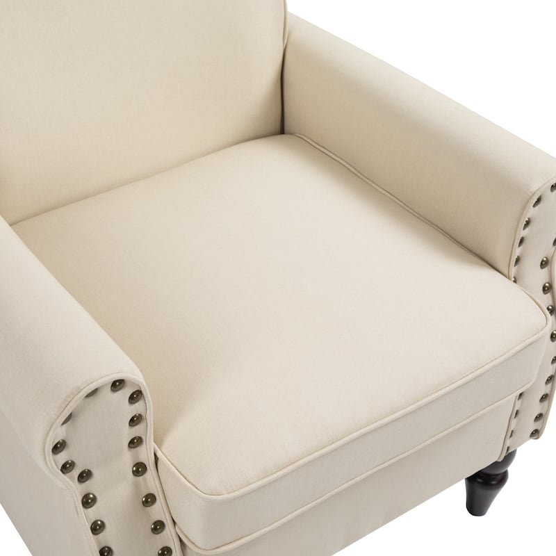 Mid-Century Modern Accent Chairs with Nailhead Trim