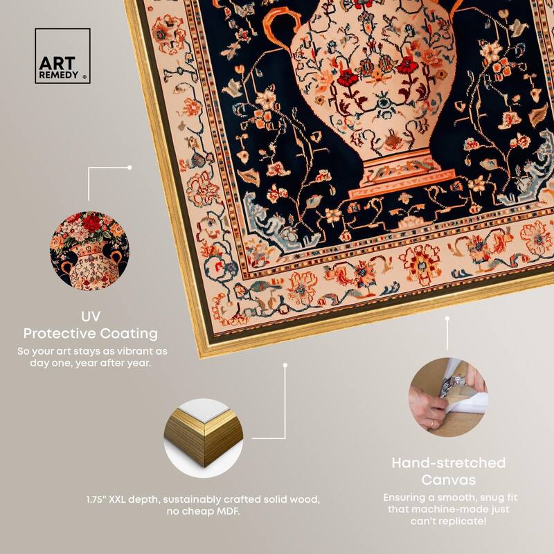 Persian Vase and Flowers Canvas by Art Remedy