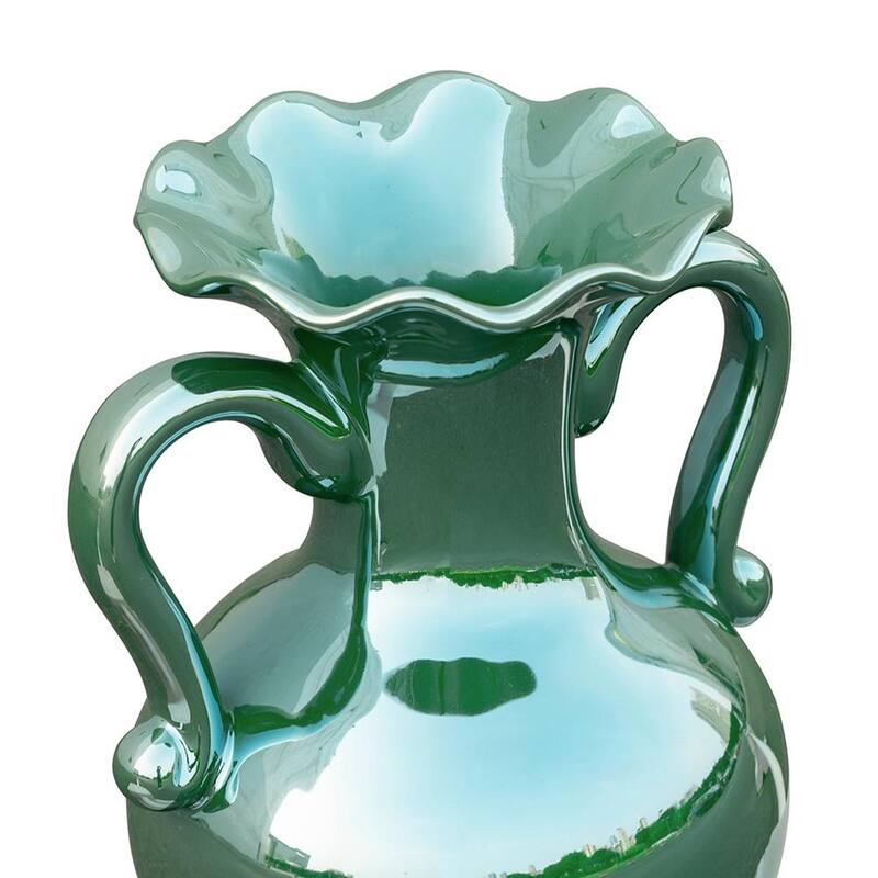9" Hunter Green Amphora Ceramic Table Vase - 8.50