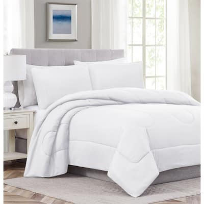 Encino Solid Embossed Comforter Set White
