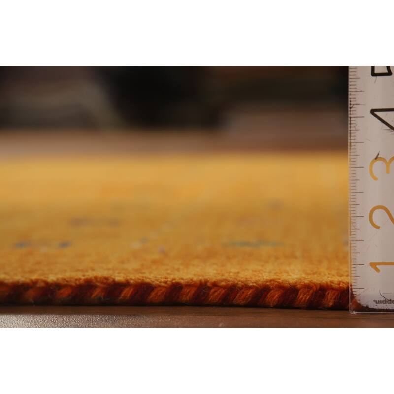 Hand Knotted Oriental 100% Wool Carpet Tribal Tribal Oranges & Rust Gabbeh Area Rug - 7' 7'' X 5' 0''