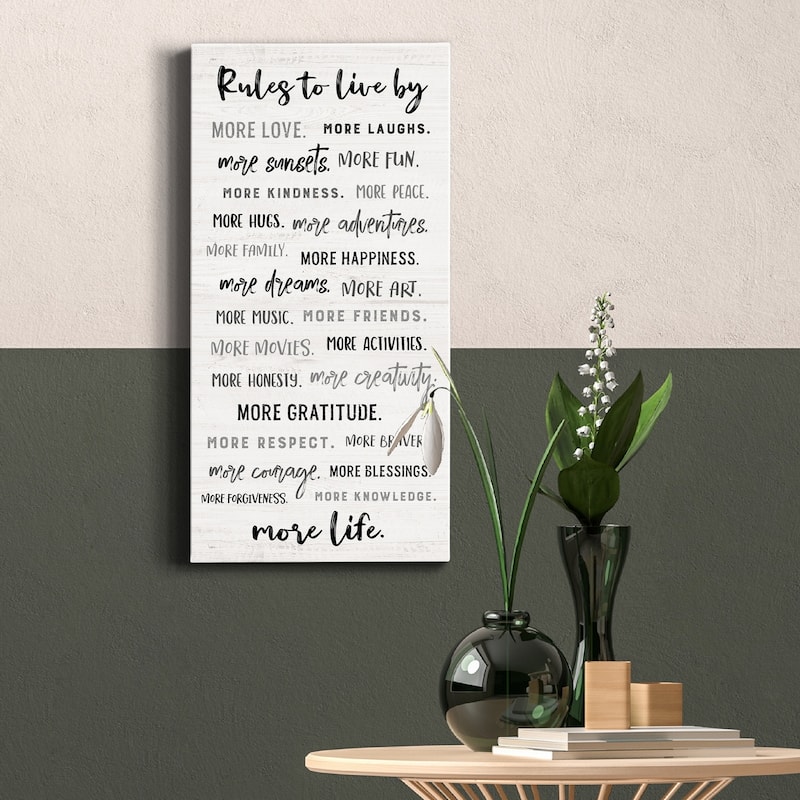 Rules to Live By- Premium Gallery Wrapped Canvas - Ready to Hang