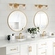 preview thumbnail 7 of 20, Cionar Mid-century Modern Gold Bathroom Vanity Light Globe Wall Sconce with Clear Glass Shades
