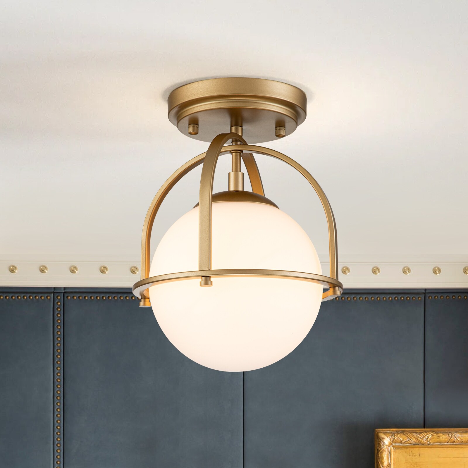 Modern 1 Light Globe Semi Flush Mount Light for Hallway On Sale Bed Bath Beyond 37257771