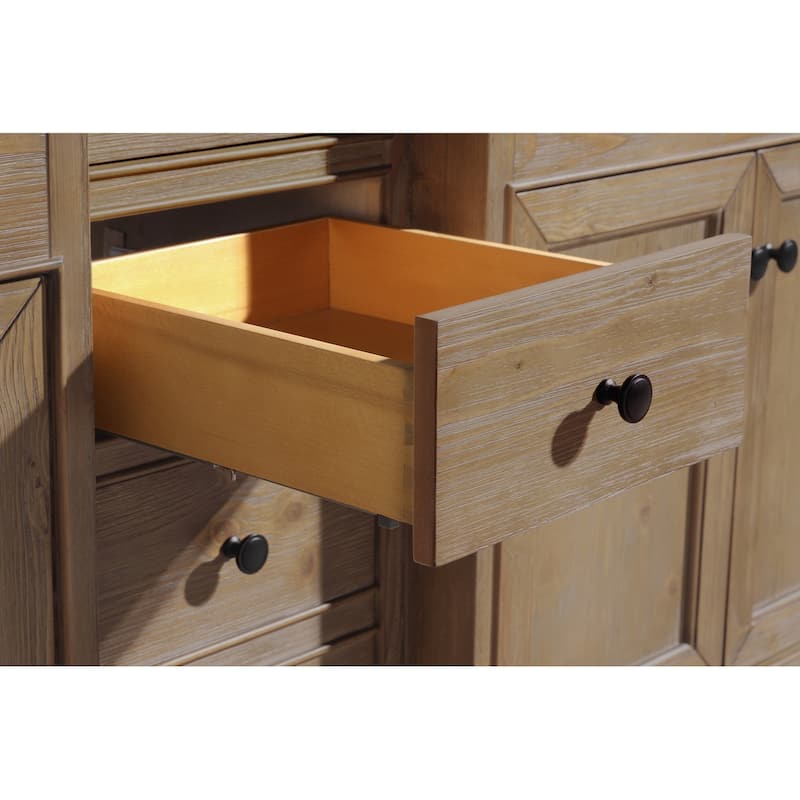 Ari Bath, Kelly 72" Bathroom Vanity, Weathered Fir, White Top