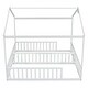 preview thumbnail 18 of 33, Double Twin House-Style Floor Bed with Fence,Guardrails,Without Door