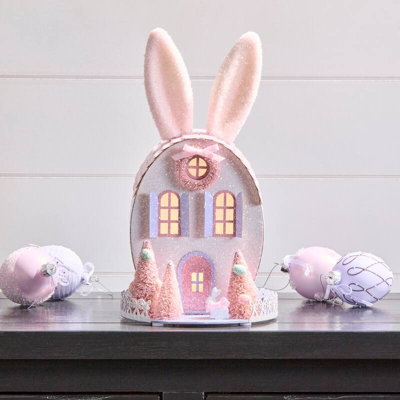 12.5" LED Easter Bunny House