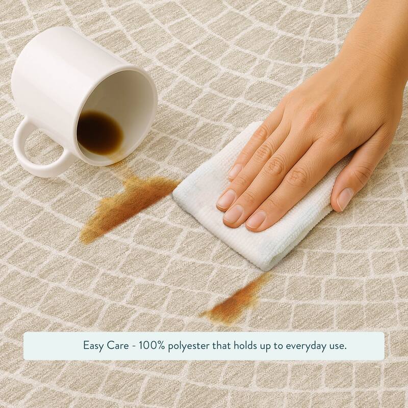 Machine Washable Indoor/ Outdoor Modern Gravity Chantille Rug