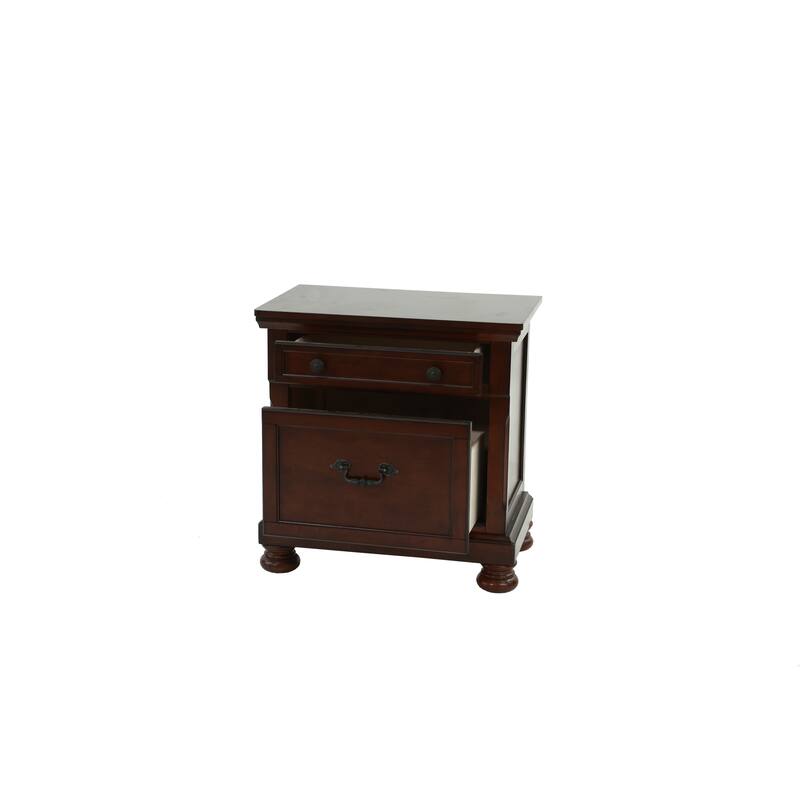 Antique Cherry Wood Nightstand with Classic Design