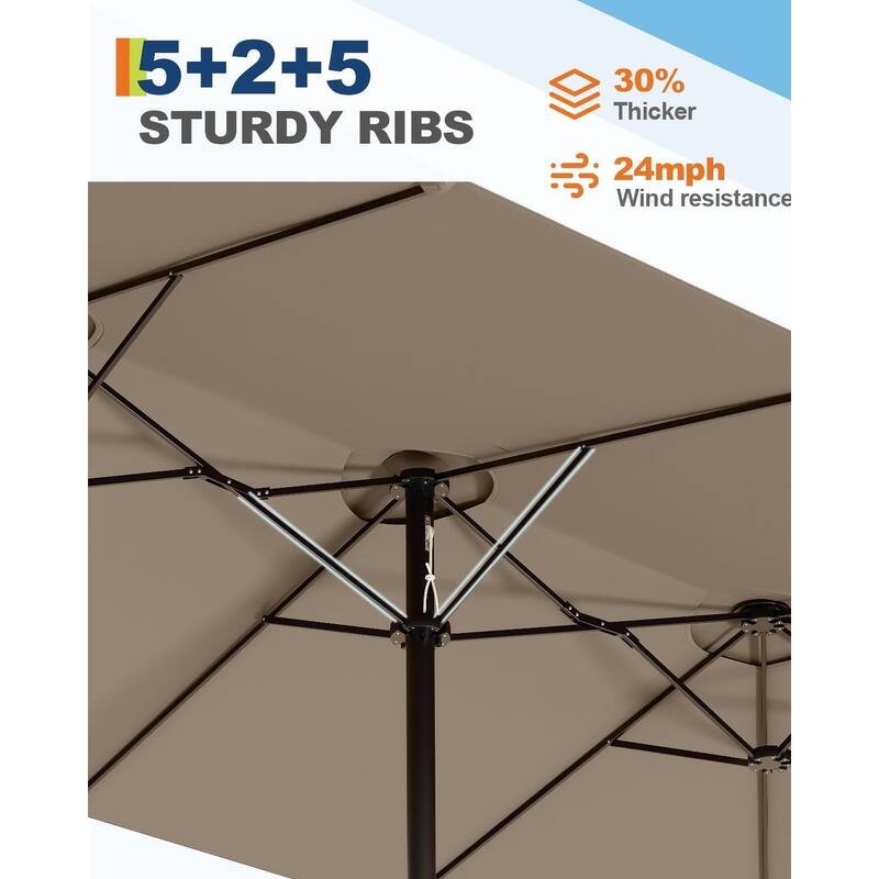 13ft Patio Umbrella, with Double Canopy, No Base