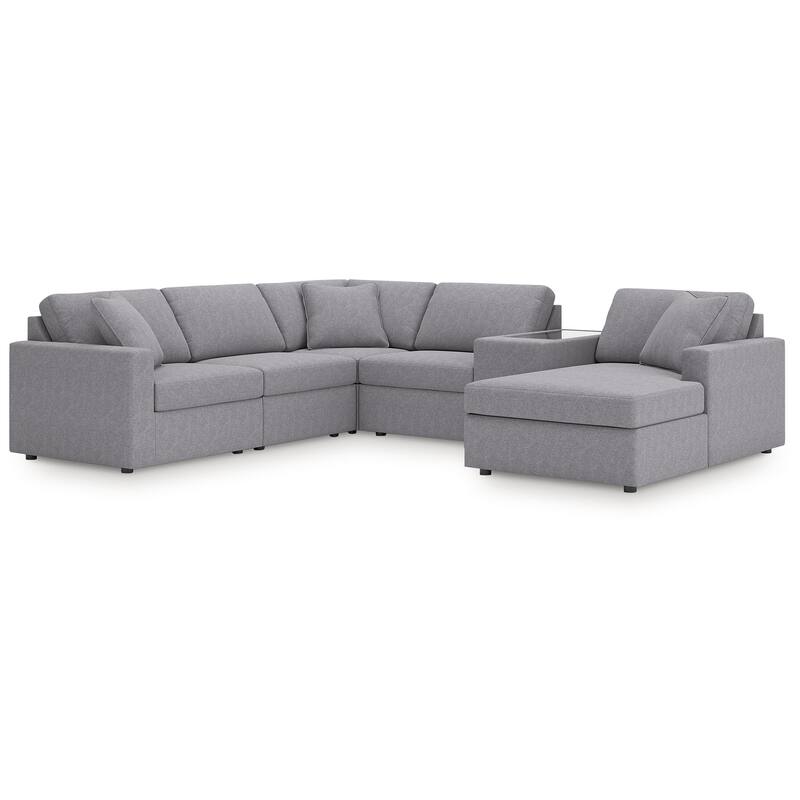 Signature Design by Ashley Modmax 6-Piece Sectional with Chaise - 125" W x 107" D x 36" H - Grey - Left Facing