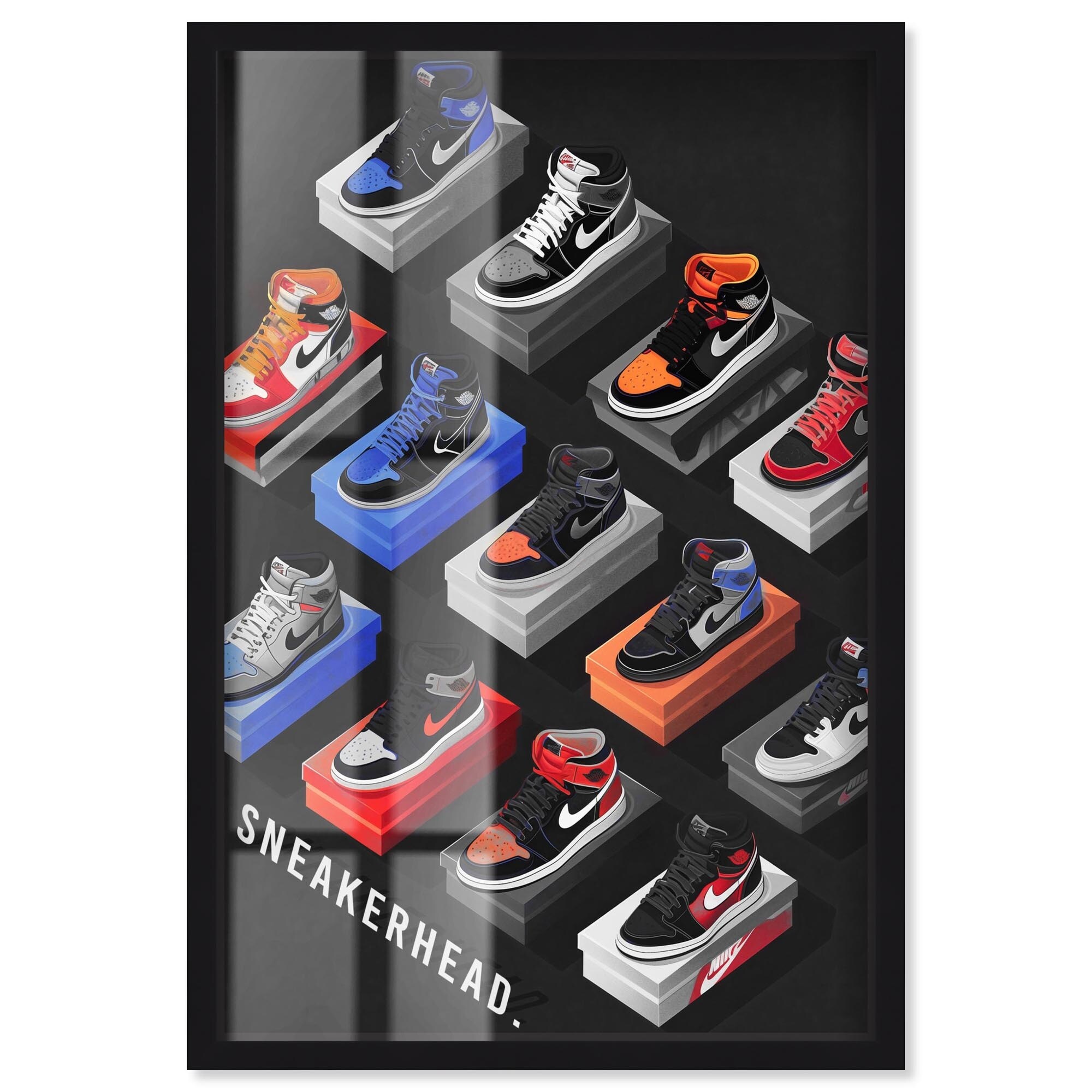 Sneakerhead Duo Color Sneaker Art Shadowbox Print by Art Remedy
