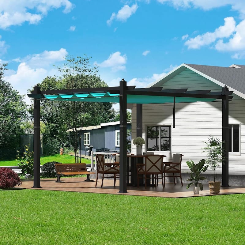 10×10 FT Heavy Duty Outdoor Pergola Gazebo for Patio, Backyard & Poolside - Blue