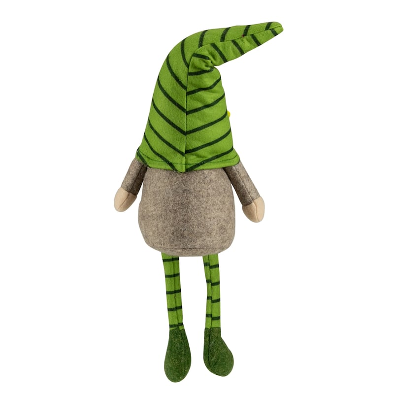 Striped Gnome with Crossed Legs - 16" - Green