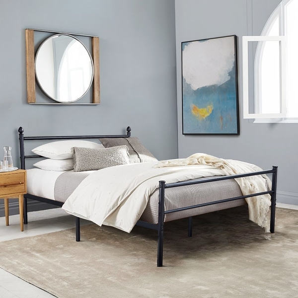 VECELO Metal Platform Bed Frame with Headboard and Footboard