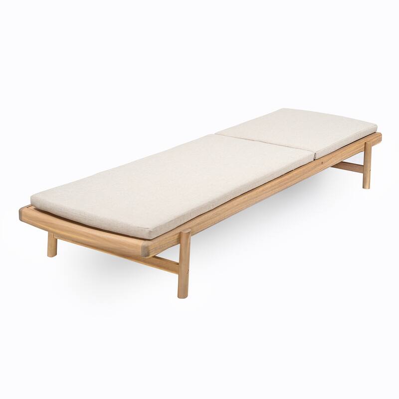 Christopher Knight Home - Emilio Outdoor Comfort Mallorca Acacia Wood Chaise Lounge Set with Cushions