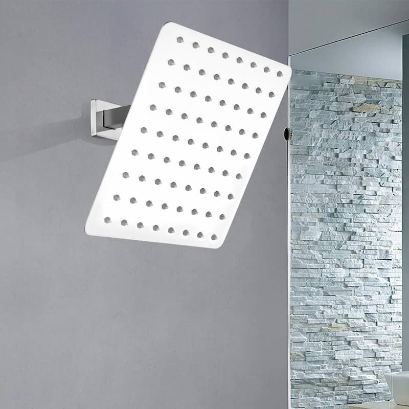 8" Square High Pressure Rain Shower Head,304 Stainless Steel Rain Shower Head - 8"X8" - White
